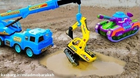 ماشین اسباب بازی برای کودک / کامیون کمپرسی، بیل مکانیکی، کامیون جرثقیل