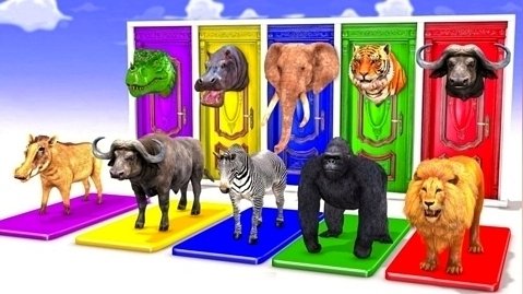 انتخاب دیوار مناسب با فیل گوریل بوفالو گورخر کرگدن | بازی تطبیق حیوانات وحشی