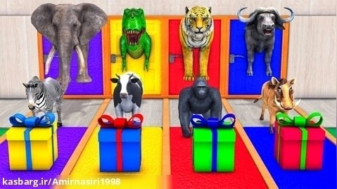 سرگرمی حیوانات | بازی ماموت گاو گوریل دایناسور | اسباب بازی کودکان