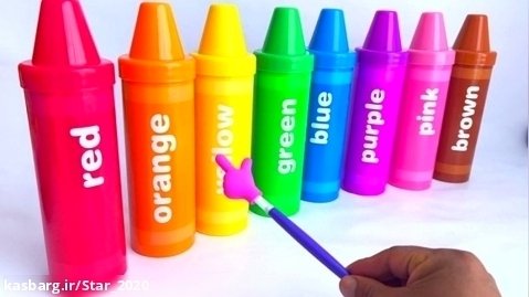 یادگیری اسباب بازی برای کودکان | آموزش رنگ ها را با مداد رنگی