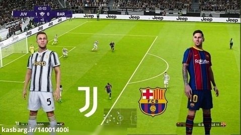 گیم پلی فوتبال بارسلونا _ یوونتوس (مسی و رونالدو) | PES 2023