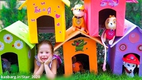 ناستیا و پدر خانه های اسباب بازی را تزئین می کنند / برنامه کودک سرگرمی ناستیا