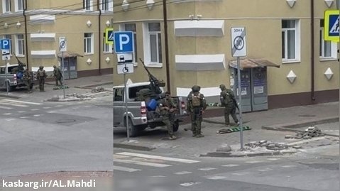 واگنر در حال مین گذاری خیابان های شهر روستوف روسیه با مین های ضد تانک TM-۶۲