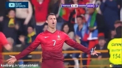 نمایش گلزنی کریستیانو رونالدو و تبدیل شدن به بهترین گلزن تاریخ پرتغال