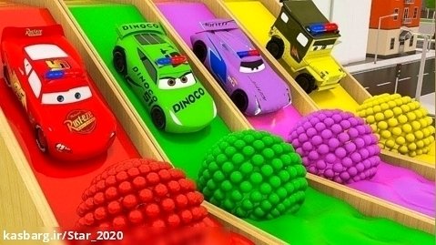 یادگیری رنگ ها با اسباب بازی های ماشین | بازی سرگرمی کودکان