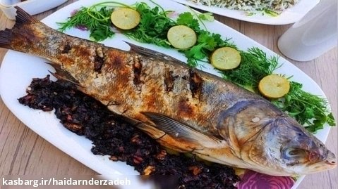 آشپزی مینیاتوری _ صید و پخت ماهی _ شکم پر _ ماهی بخار پز
