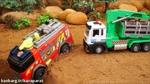 اسباب بازی های ماشین بازی - اسباب بازی ماشین های نجات کامیون جرثقیل بیل مکانیکی