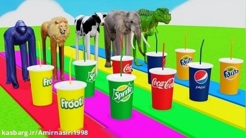 بازی حیوانات وحشی - چالش نوشیدنی - نوشیدنی فیل گوریل - نبرد حیوانات