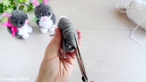 ساخت عروسک خرگوش با کاموا بدون قلاب بافی