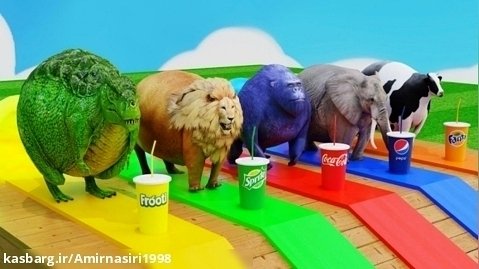 بازی حیوانات وحشی | رنگ و حیوانات پاندا ببر فیل دایناسور | سرگرمی و تفریحی