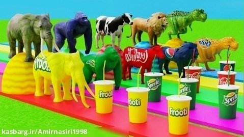 بازی حیوانات وحشی | نوشیدنی مناسب با فیل گوریل | تفریحی کودک