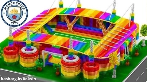 آموزش ساخت استادیوم منچستر سیتی با توپ های مغناطیسی :: سرگرمی کودکانه