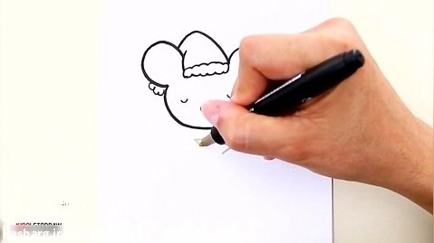 آموزش نقاشی به کودکان - طراحی موش کوچک در برف