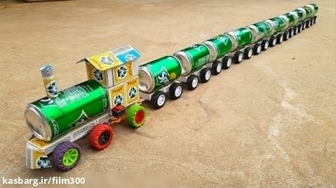 آموزش ساخت یک قطار طولانی با قوطی های کوکاکولا یک قطار طولانی