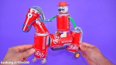 آموزش ساخت یک اسب اسباب بازی شگفت انگیز از قوطی نوشابه بازیافت