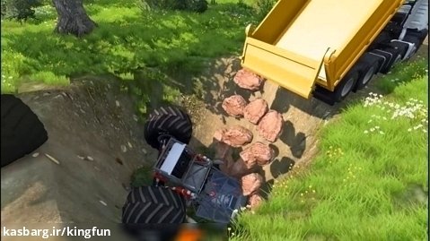 انیمیشن جدید لایتنینگ مک کوئین - نابودی هیولا کوسه توسط کامیون سنگ ها