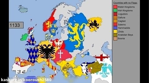 نقشه اروپا ۱۰۰۰ تا ۲۰۱۹ میلادی