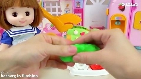 برنتمه کودک --بازی آشپزی دخترانه عروسک و نی نی کوچولو-- اسپاگتی خمیری