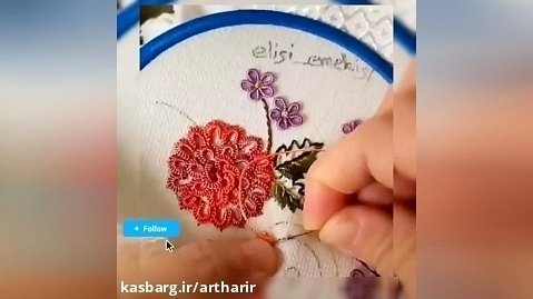 آموزش گلدوزی گلدوزی برزیلی گل برزیلی گل برجسته embroidery دوخت کاست