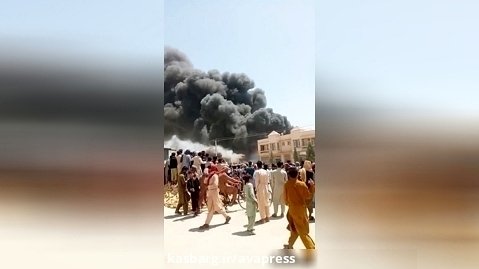 آتش سوزی در یک انبار مواد نفتی در مزارشریف