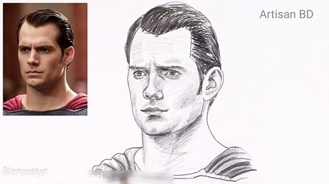 آموزش نقاشی سوپرمن با مداد