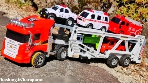 برنامه کودک ماشین ها - ماشین پلیس آمبولانس آتش نشانی و کامیون زباله - ماشین بازی