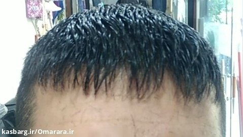 کوتاه کردن موی بالای سر مردانه  haircut apex point cut