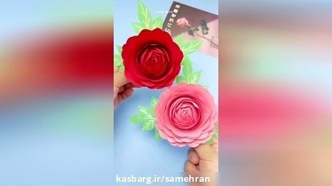 ساخت گل رز کاغذی در چند حرکت ساده